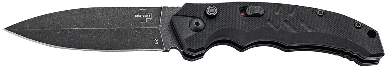 Boker 01BO796 Intention II  3.35″ Folding Dagger Plain D2 Steel Blade Black G10 Handle