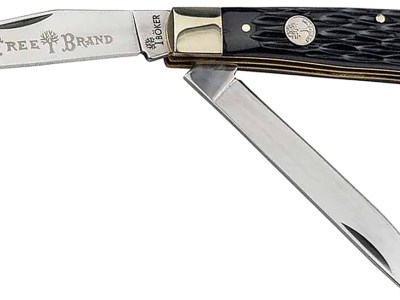 Boker 110824 Trapper 2.0 Clip Point/Spey Plain D2 Steel Blade Black Jigged Bone Handle