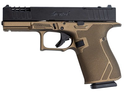 Great Lakes Firearms GL19BRZ Striker  Compact Frame 9mm Luger 15+1 4″ Black Nitride Steel Barrel, Black Cerakote Serrated w/Slide Cuts Steel Slide, Bronze Cerakote Polymer Frame & Grip, Ambidextrous