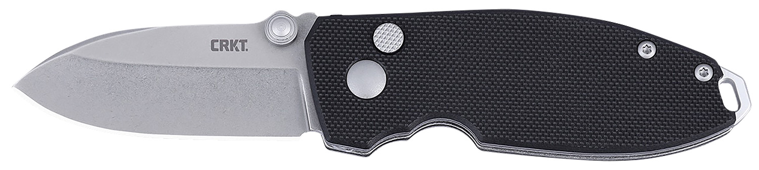 CRKT 2474 SQUID  EDC 2.27″ Folding Plain Stonewashed D2 Steel Blade, Black G10 Handle