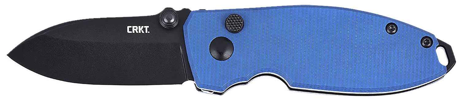 CRKT 2474BD SQUID  EDC 2.27″ Folding Plain Stonewashed D2 Steel Blade, Blue Micarta Handle