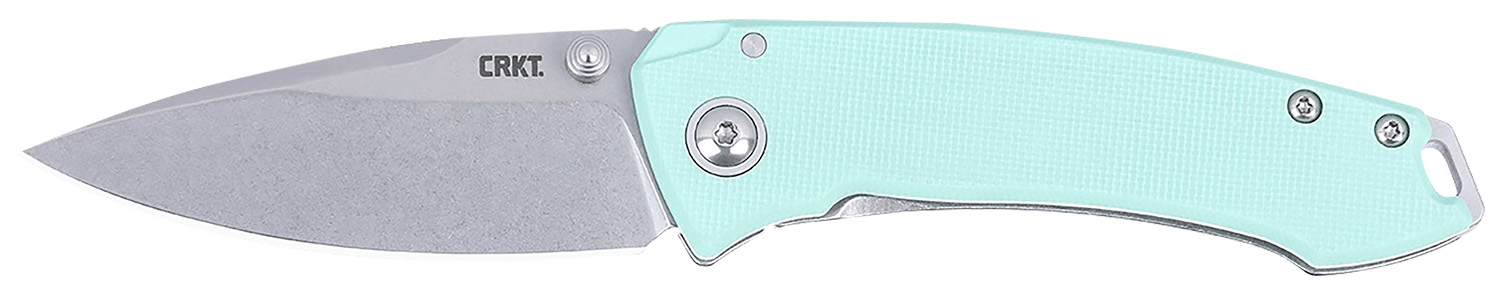 CRKT 2522B Tuna  EDC Compact 2.73″ Folding Plain Stonewashed 14C28N Steel Blade, G10/SS Handle