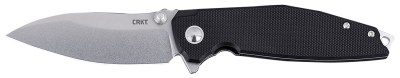 CRKT 2540 IBISD  EDC 3.09″ Folding Plain Stonewashed D2 Steel Blade, Black G10 Handle