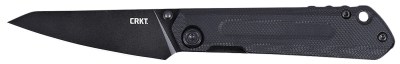 CRKT 2670 Straight  EDC Compact 2.60″ Folding Wharncliffe Plain Black Oxide D2 Steel Blade, Black G10 Handle