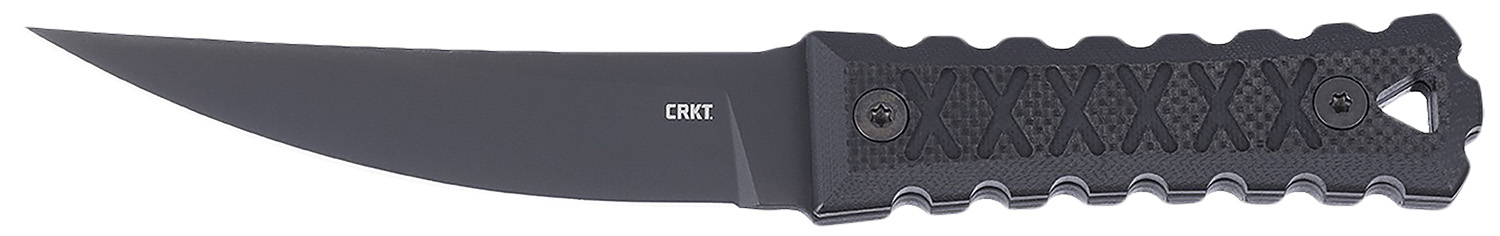 CRKT 2924 HZ4  4.76″ Fixed Tanto Plain Black TiNi SK-5 Steel Blade, Black Textured G10 Handle