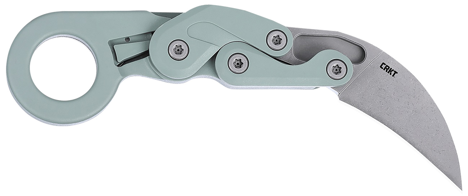 CRKT 4041GR Provoke  2.41″ Folding Karambit Plain Satin D2 Steel Blade, Gray Cerakote Aluminum Handle