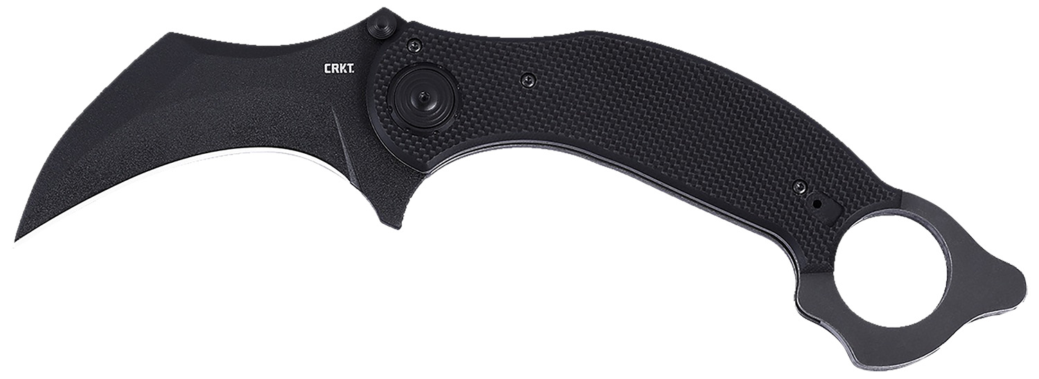CRKT 2635 DU Hoc Deadbolt 3.62″ Fixed Karambit Plain Black Powder Coated D2 Steel Blade, Black G10 Handle