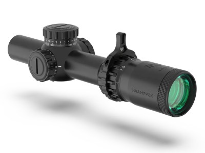 Swampfox Optics THK14241RF Tomahawk II  Black 1-4x 24mm 30mm Tube Bright Fiber Optic Red Reticle