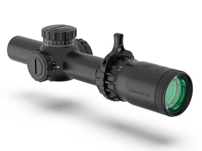 Swampfox Optics THK16241RF Tomahawk II  Black 1-6x 24mm 30mm Tube Bright Fiber Optic Red Reticle