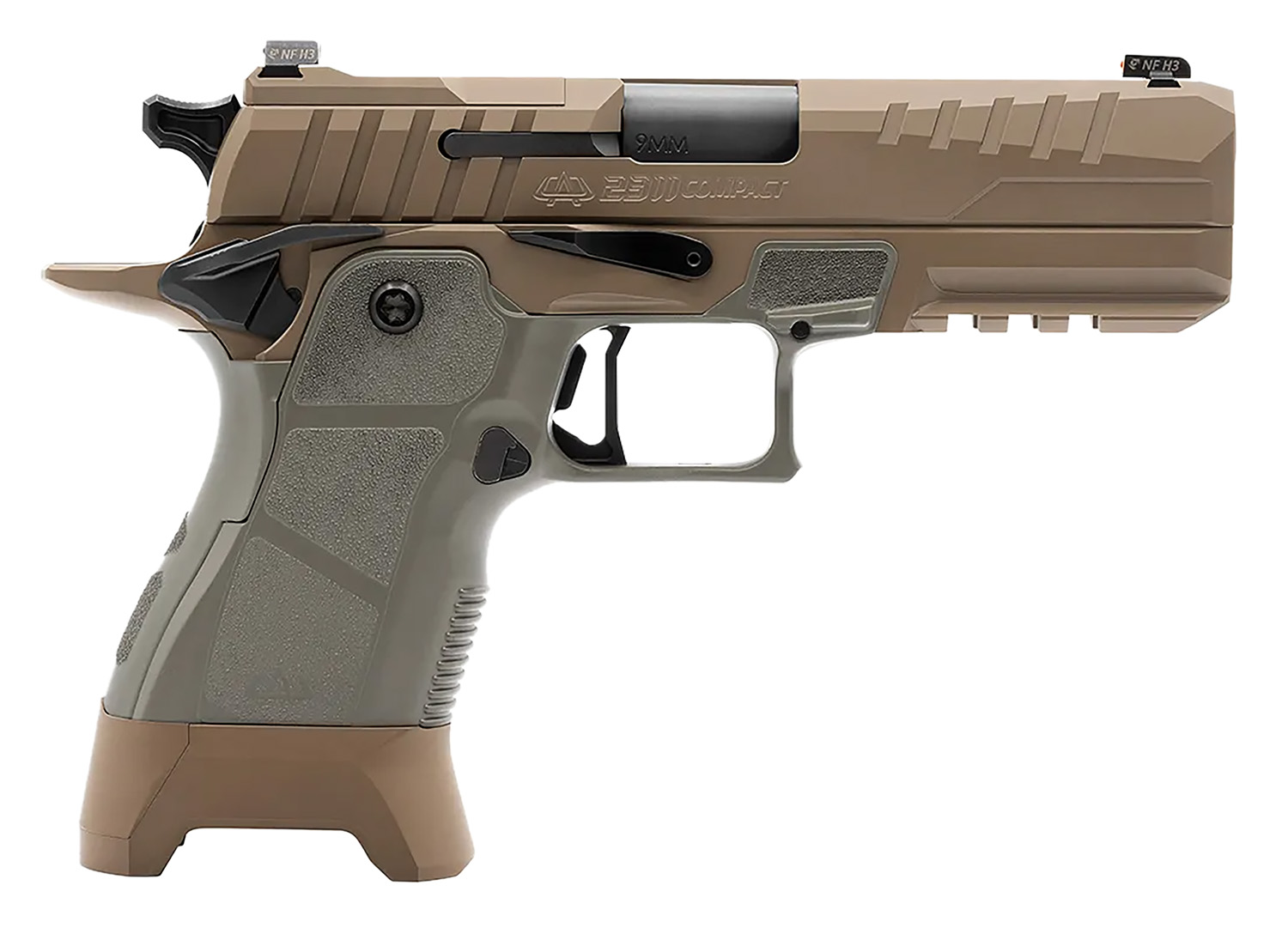 Oa Defense OA2311CMPTPLSHDSSTD17 2311 Compact Plus Kit 9×19 17rd 4.25″ Black DLC High Desert Sage Optic Ready 17-4 Stainless Steel Slide High Desert Sage Polymer Grip Ambidextrous