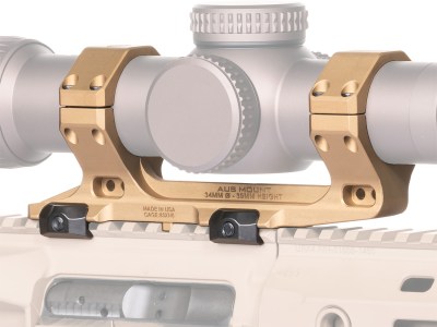 Reptilia LLC 100155 AUS Optic Mount FDE 7075-T6 Aluminum 34mm Tube Mil-Spec 1913 Picatinny Rail Mount