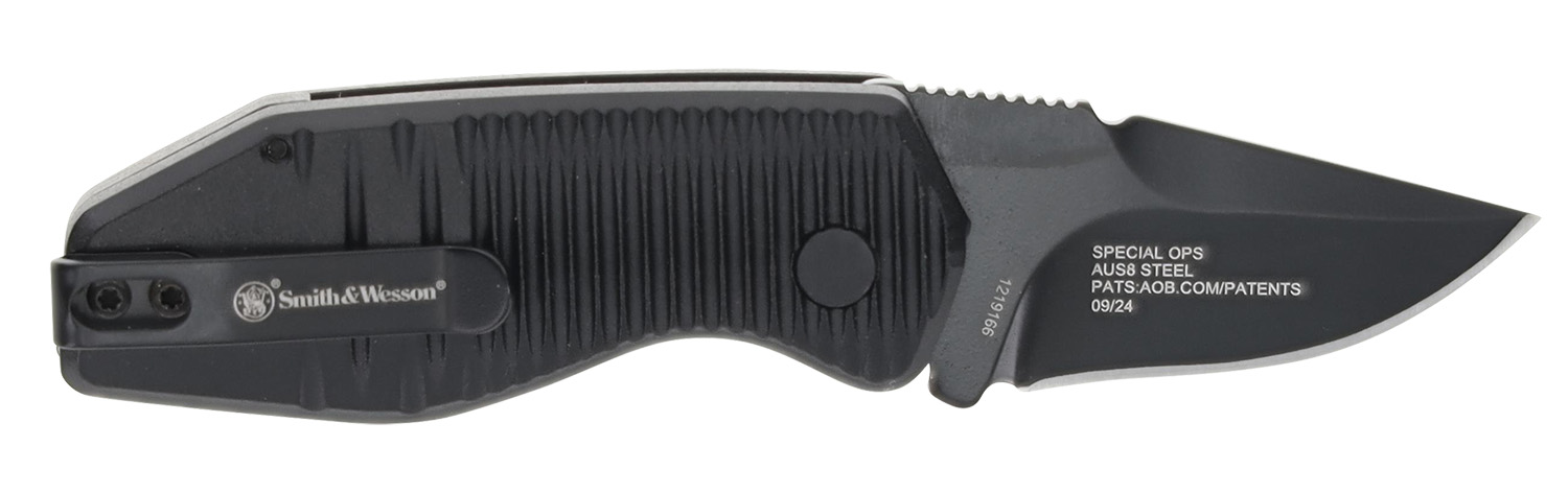 Smith & Wesson Knives 1219165 Special Ops  Mini 1.90″ Folding Drop Point Plain AUS-8A SS Blade Aluminum Handle