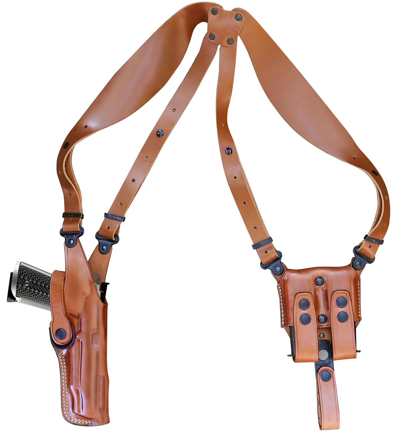 1791 Gunleather NSS2.4CBRVR  Optic Ready Shoulder Vertical Brown Fits Sig P320 Right Hand