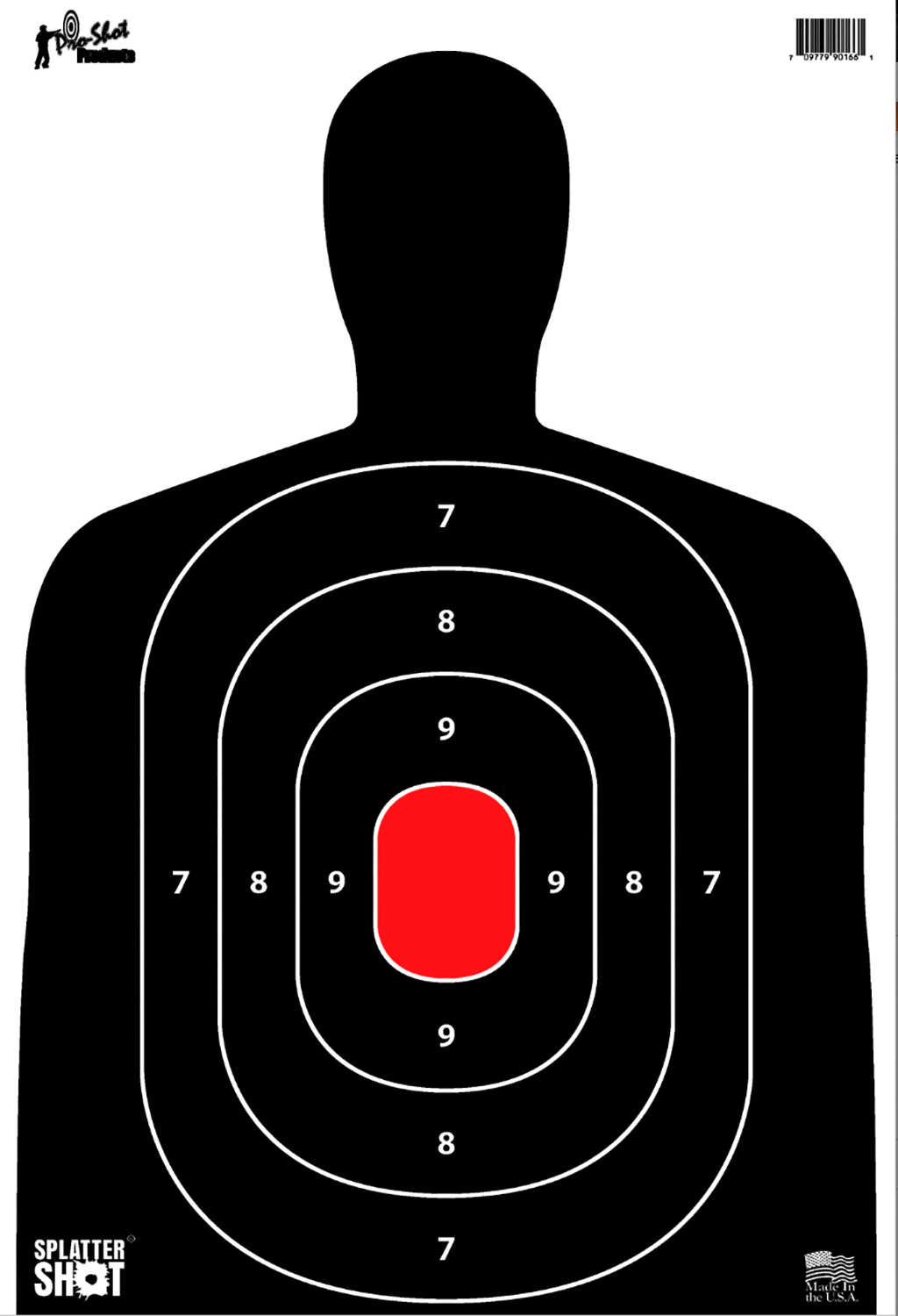 Pro-Shot SILH8PK SplatterShot  Hanging Heavy Paper 12″ x 18″ Black/Red 8 Pack