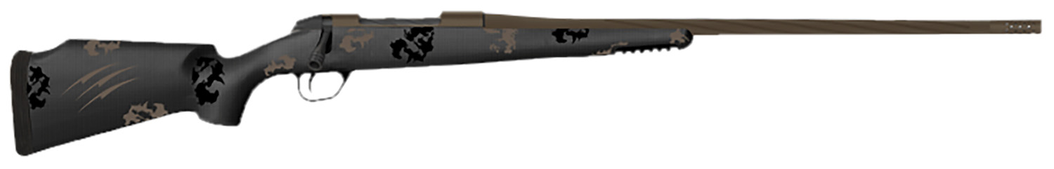 Fierce Firearms TWTROG7PRC22BT Twisted TI Rogue 7mm PRC 22″ Black Cerakote Steel Threaded Barrel, Black Cerakote Drilled & Tapped Titanium Receiver, LR Negative Comb Trophy Camo Carbon Fiber Stock