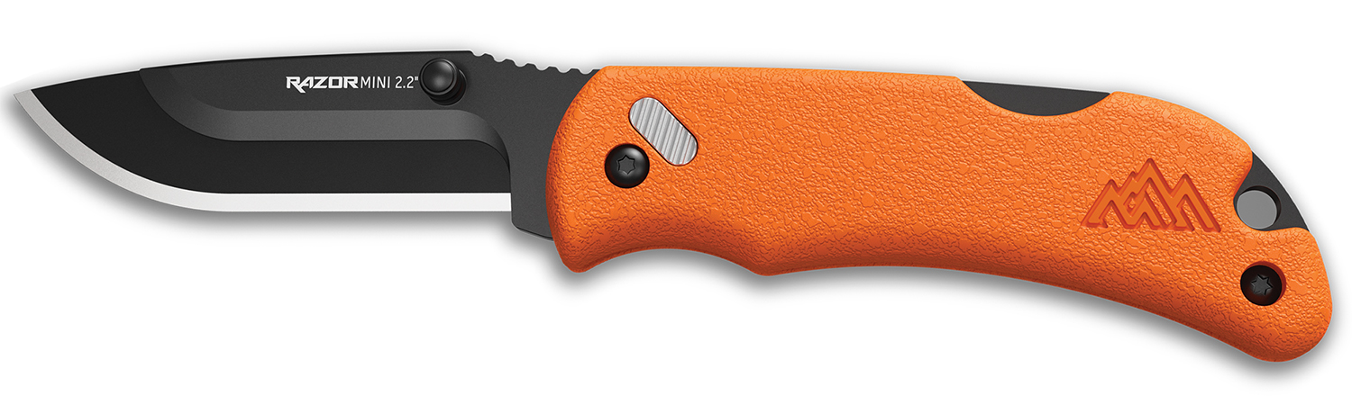 Outdoor Edge RMB222C RazorMini  2.20″ Folding Plain 420J2 SS Blade Blaze Orange ABS Polymer Handle