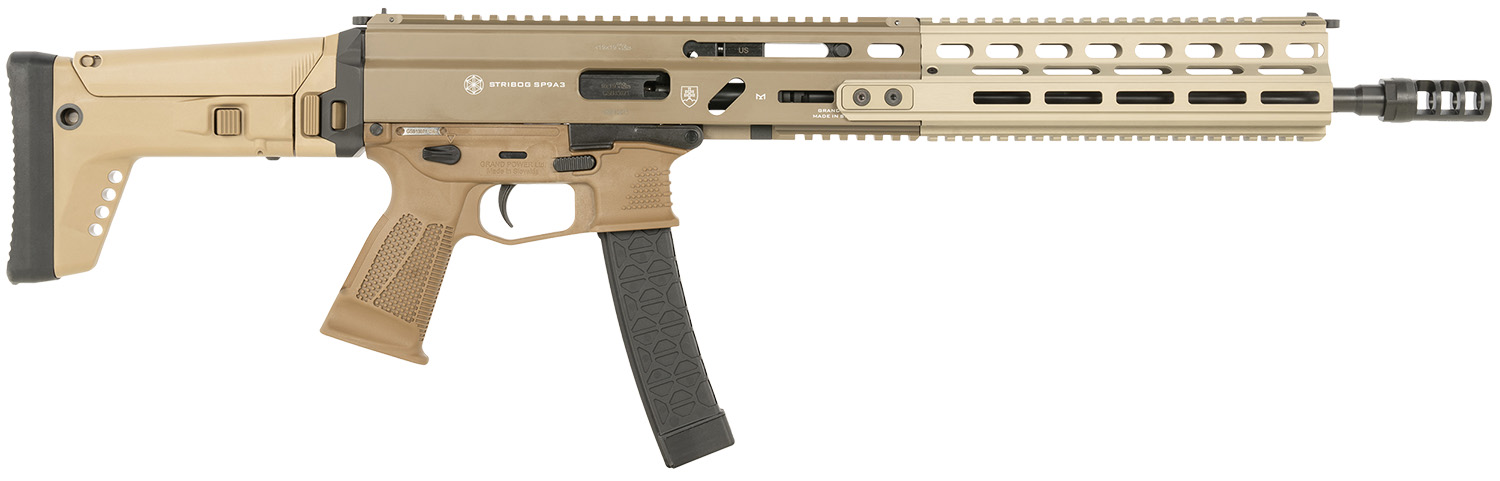 Grand Power 810091158012 Stribog SP9A3 9mm Luger 30+1 16″ Flat Dark Earth