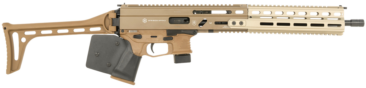 Grand Power 810091158173 Stribog SP9A3 *CA Compliant 9mm Luger 10+1 16″ Flat Dark Earth