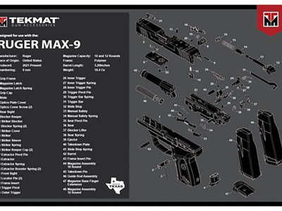 TekMat TEKR17RUGERMAX9 Ruger Max 9 Cleaning Mat Black/White Rubber 11″x17″ Ruger Max 9 Parts Diagram