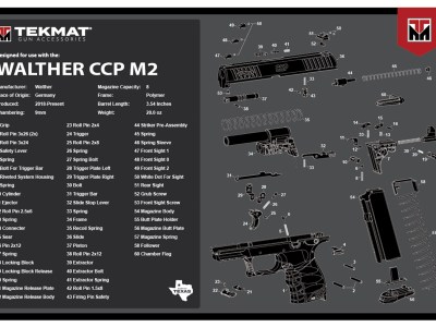 TekMat TEKR17WALCCPM2 Walther CCP M2 Cleaning Mat Black/White Rubber 11″x17″ Walther CCP M2 Parts Diagram