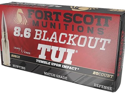 Fort Scott Munitions 86BLK235SCV1 Tumble Upon Impact (TUI)  8.6 Blackout 235 gr 20 Per Box/ 10 Cs