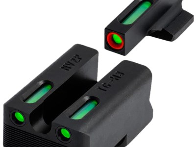 TruGlo TGTG13NV2PC TFX Pro  Green Tritium & Fiber Optic Orange Outline Front Sight Green Tritium & Fiber Optic Rear Sight