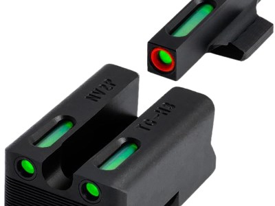 TruGlo TGTG13RS3PC TFX Pro  Green Tritium & Fiber Optic Orange Outline Front Sight Green Tritium & Fiber Optic Rear Sight