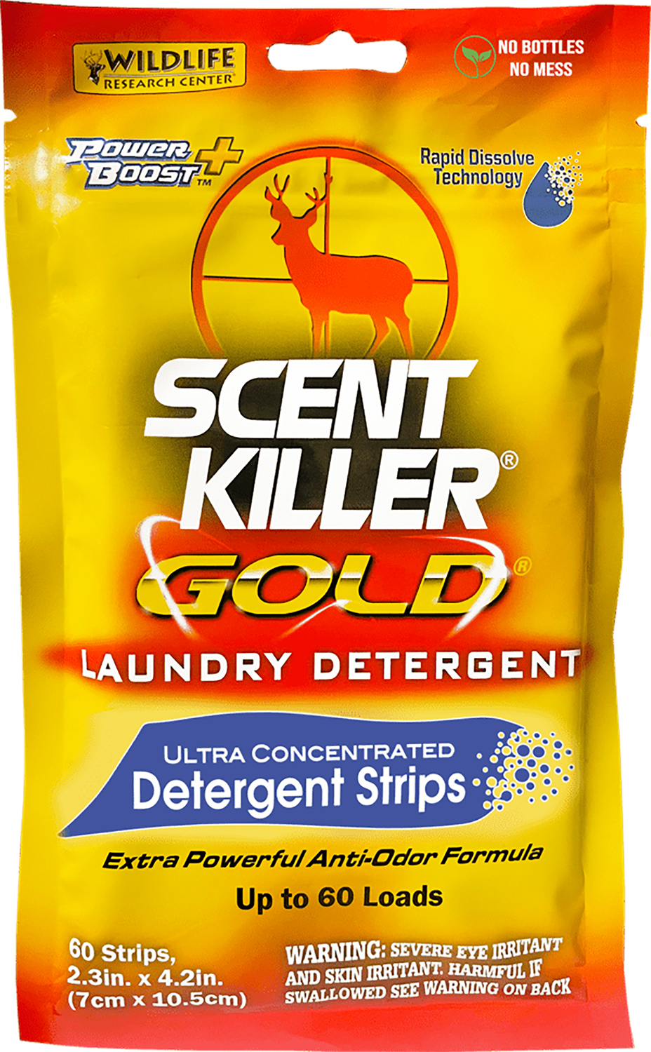 Wildlife Research 1285 Scent Killer Gold Laundry Detergent Strips Odor Eliminator Odorless Scent 60 Pack