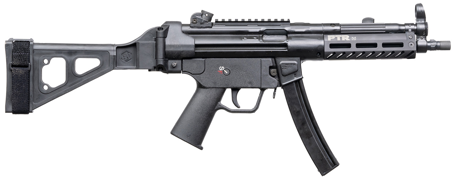 PTR  9CT BR 9mm Luger 30+1 8.86″ Black Nitride 3-Lug Threaded Barrel, M-LOK Handguard, Black Parkerized Aluminum Picatinny Rail Receiver, SB Tactical Brace