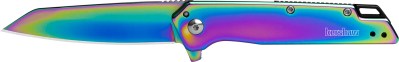 Kershaw 1365RBW Misdirect  3″ Folding Reverse Tanto Plain Polished Rainbow PVD 4Cr14 Blade, Polished Rainbow PVD Stainless Steel Handle