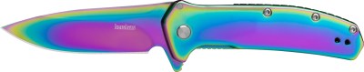 Kershaw 2044RBW Outcome  2.80″ Folding Drop Point Plain Polished Rainbow PVD 8Cr13MoV SS Blade, Polished Rainbow PVD Stainless Steel Handle