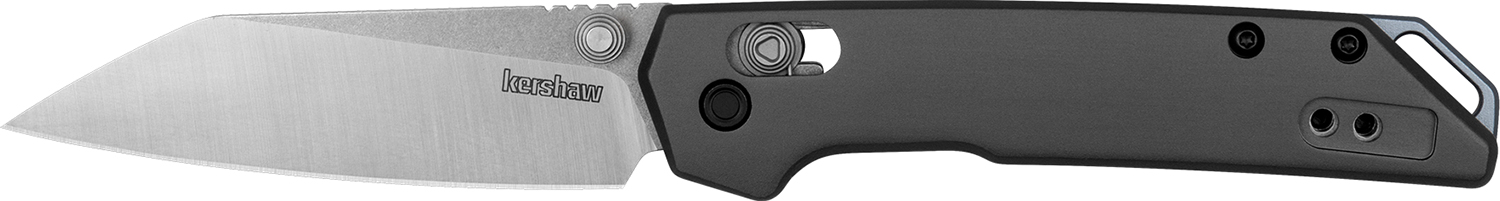 Kershaw 2051R Iridium Mini 3″ Folding Reverse Tanto Plain Stonewashed D2 Steel Blade, Gray Anodized Aluminum Handle