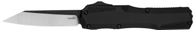 Kershaw 9000R Livewire  Automatic 3.30″ OTF Reverse Tanto Plain Black PVD Flats/Satin Grinds CPM MagnaCut Steel Blade, Black Anodized Aluminum Handle