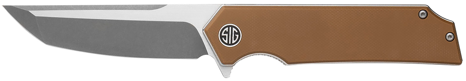 Sig Sauer Knives TS8SBRN Tsuru  3.30″ Folding Tanto Plain Satin 154CM SS Blade, 4.20″ Coyote Brown G10 Handle