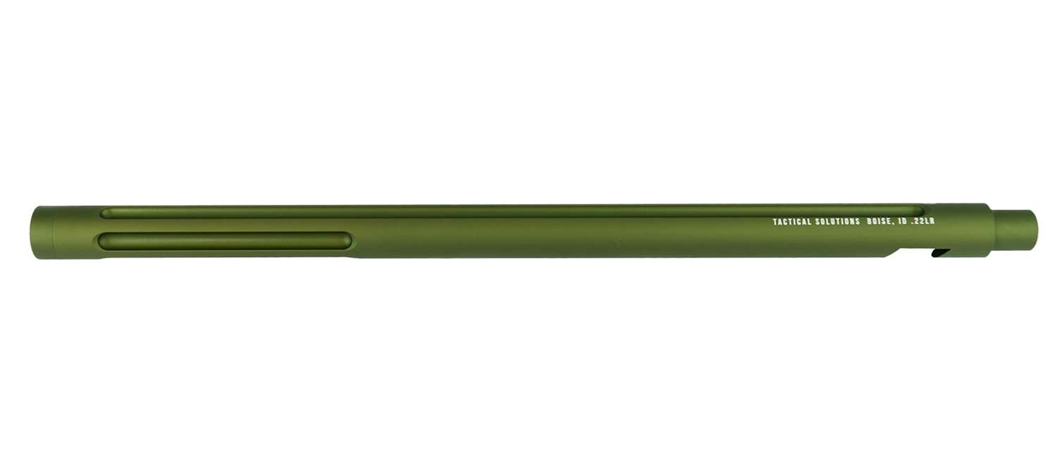Tactical Solutions 1022TEMOD X-Ring Barrel 22 LR 16.50″ OD Green Matte Finish Aluminum Material with Fluting & Threading for Ruger 10/22