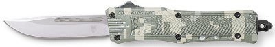 CobraTec Knives SADCCTK1SDNS CTK-1 American Flag Small 2.75″ OTF Drop Point Plain D2 Steel Blade, 4.25″ Digital Camo Aluminum Alloy Handle