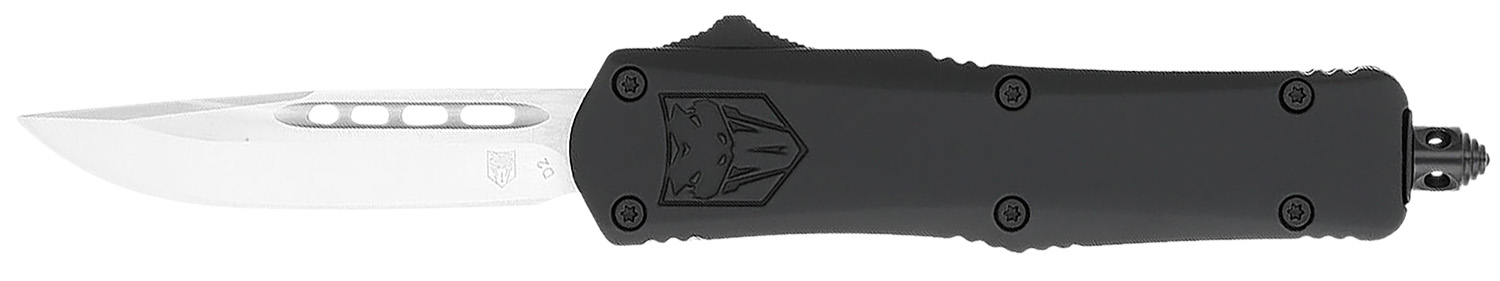 CobraTec Knives SBFS3DNS FS-3  Small 2.75″ OTF Drop Point Plain D2 Steel Blade, 4.25″ Black Aluminum Alloy Handle
