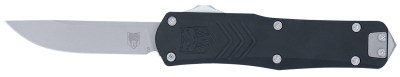 CobraTec Knives SBLKFSXGEN3DNS FS-X Gen III Small 2.75″ OTF Drop Point Plain Stonewashed D2 Steel Blade, 3.88″ Aluminum Handle