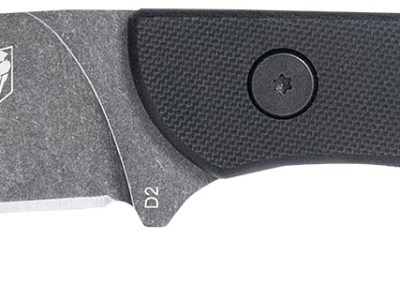 CobraTec Knives SD2DNSBLKGEN2 Skinner Gen II 3.50″ Folding Plain Stonewashed D2 Steel Blade, 4.31″ Black w/Finger Ring G10 Scales Handle