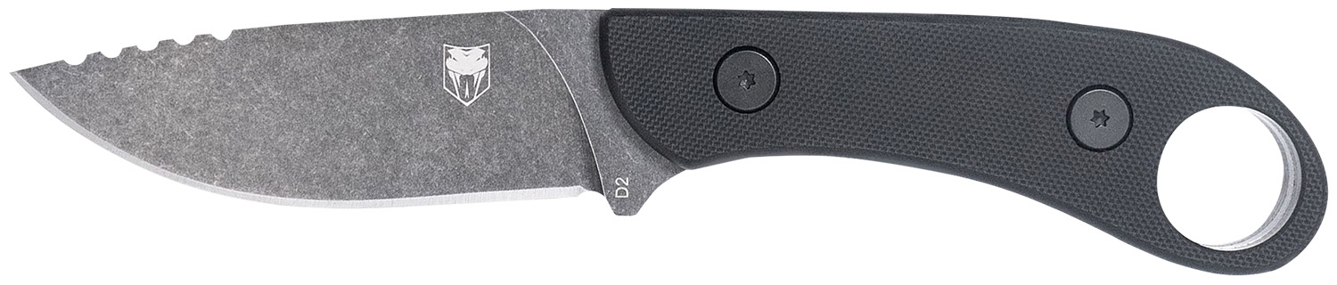 CobraTec Knives SD2DNSBLKGEN2 Skinner Gen II 3.50″ Folding Plain Stonewashed D2 Steel Blade, 4.31″ Black w/Finger Ring G10 Scales Handle