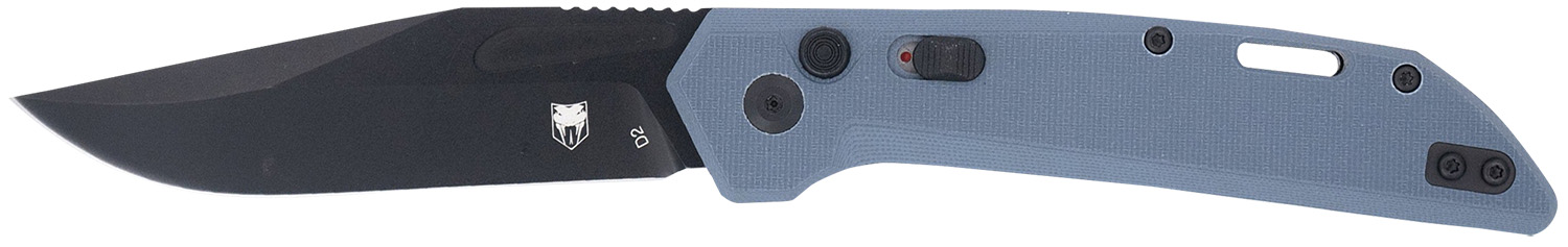 CobraTec Knives CTNAJSLGRY Naja  3.50″ Folding Plain Black Powder Coated D2 Steel Blade, 4.75″ Slate Gray G10 Scales Handle