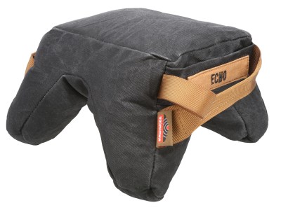 Birchwood Casey BC-BAG-SSEH Steady-Shot Echo Bag Heavyweight Prefilled Black Wax Canvas Front and Rear Bag