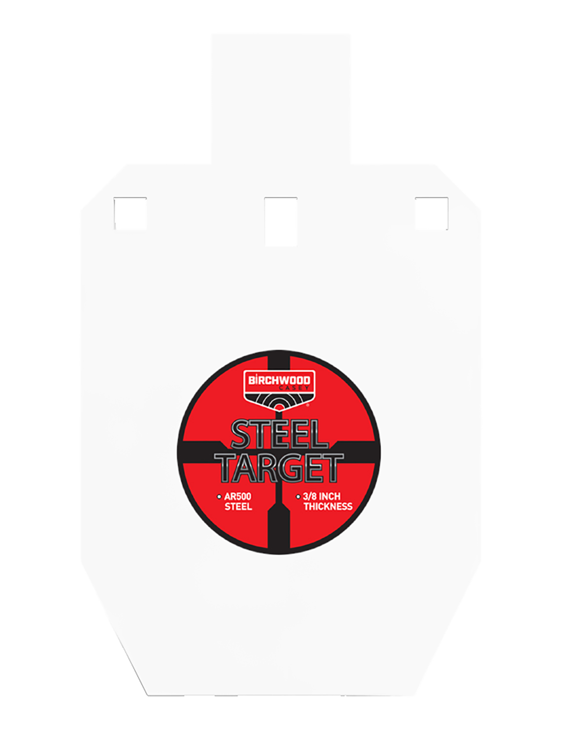 Birchwood Casey BC-47661   Pistol/Rifle Black/Red/White Steel Silhouette 0.38″ Thick Hanging