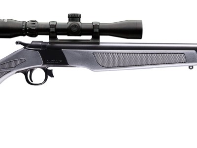 CVA PR2119SCP Wolf w/Optic 50 Cal 24″ Blued Steel Barrel & Drilled & Tapped Steel Receiver, Fixed Stealth Gray Synthetic Stock, KonusShot 3-9x32mm