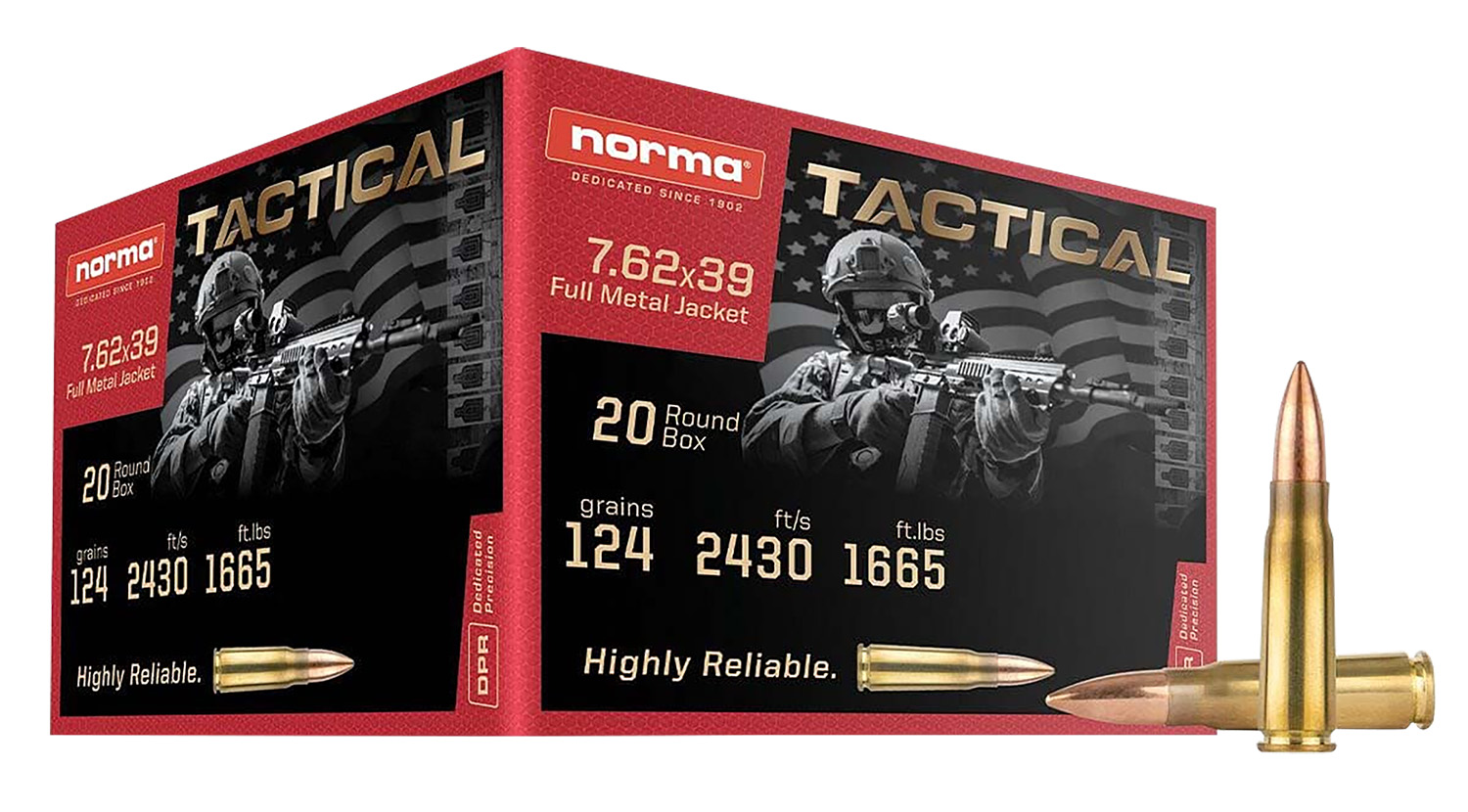 Norma Ammunition 295540020 Range & Training  7.62x39mm 124gr 20 Per Box/50 Case