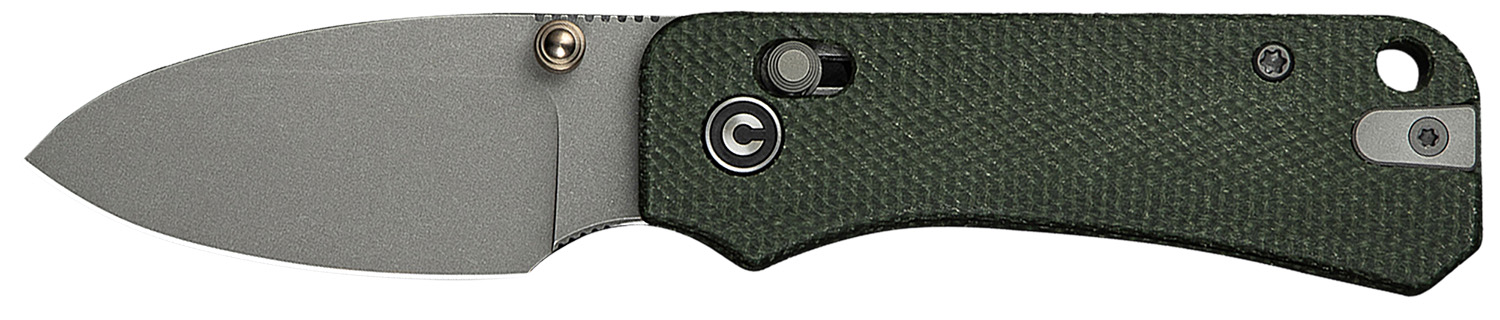 Civivi Knives C23074-3 Baby Banter 2 2.34″ Folding Drop Point Plain Gray Stonewashed Nitro-V Steel Blade, Green Textured Canvas Micarta Handle