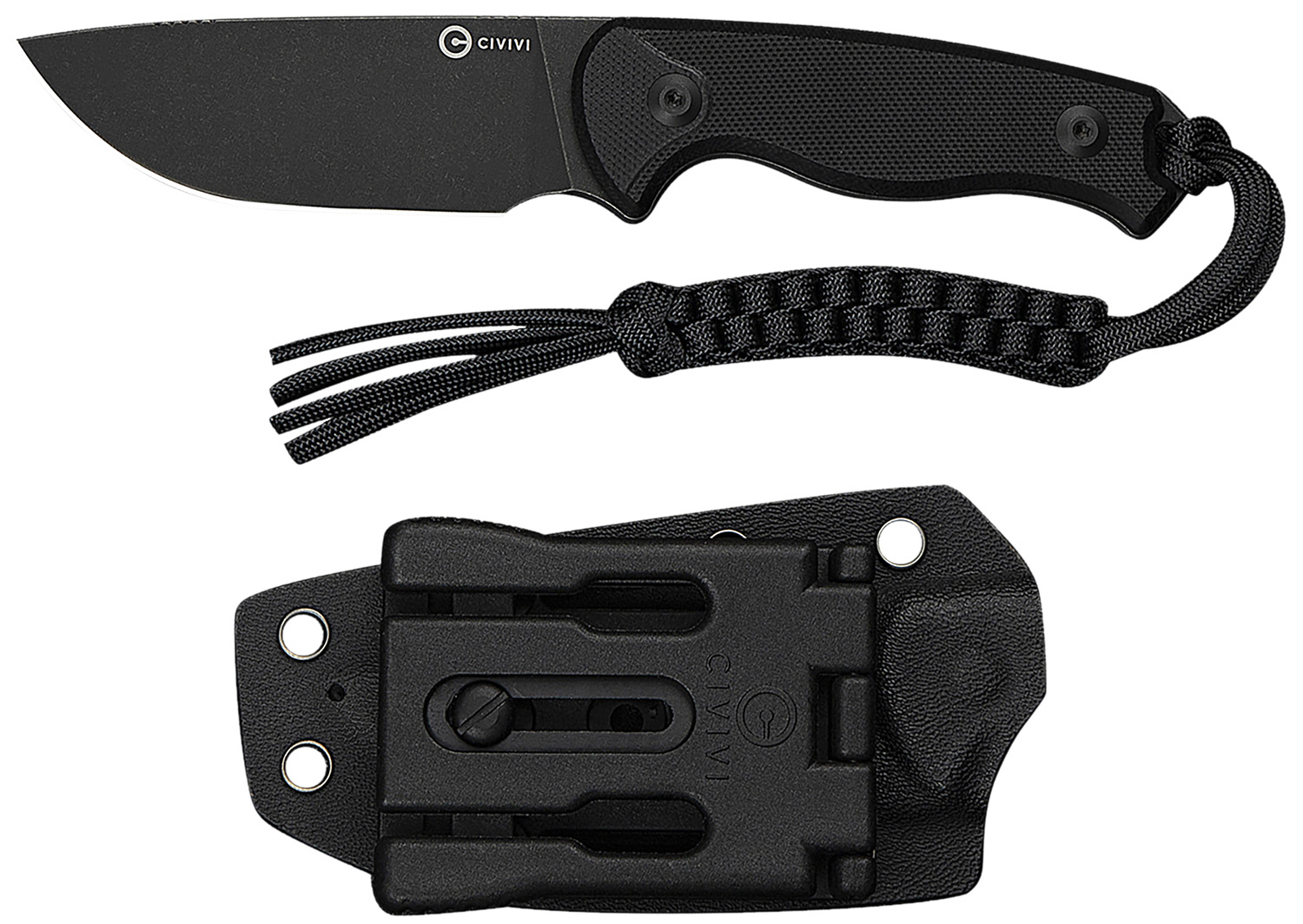 Civivi Knives C23094-1 Timberbark  3.20″ Fixed Drop Point Plain Black Stonewashed 14C28N Steel Blade, 3.69″ Black Textured G10 Handle