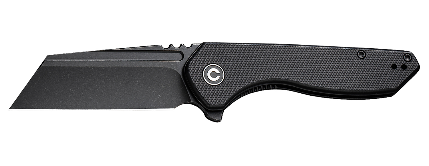 Civivi Knives C23036-1 ExOne  2.94″ Folding Reverse Tanto Plain Black Stonewashed Nitro-V Steel Blade, Black Textured G10 Handle