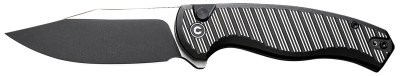 Civivi Knives C23040B-1 Stormhowl  3.30″ Folding Clip Point Plain Black Stonewashed Nitro-V Steel Blade, Milled Black Aluminum Handle
