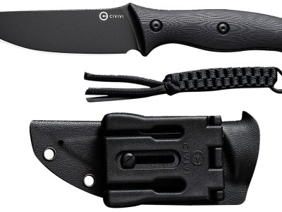 Civivi Knives C23041-1 Stormridge  3.92″ Fixed Straight Back Plain Black Stonewashed Nitro-V Steel Blade, Black Textured G10 Handle